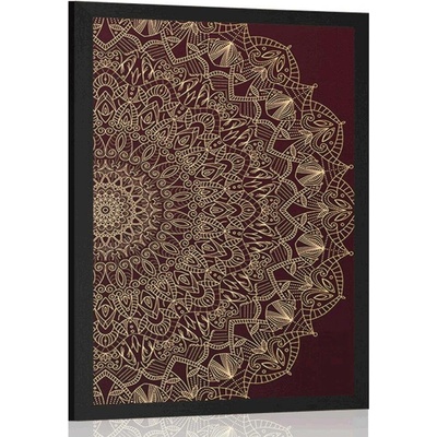 Plakát detailní ozdobná Mandala - 40x60 silver