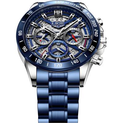LIGE Часовник lige se-14655 - Син / Сребърен kp14655 (se-14655)