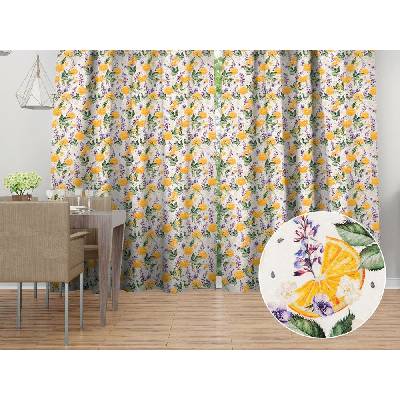 Biante Dekorační závěs PML-103 Pomeranče mezi květy na bílém 145x140 cm