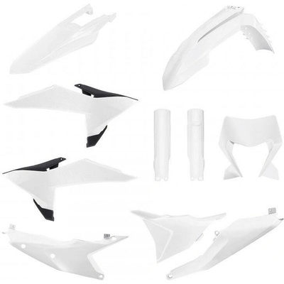 POLISPORT kompletní sada plastů (FULL KIT) KTM EXC/EXC-F/XC-W/XC-WF TBI 26 v sadě kryt světla (8681300002) a kryty tlumičů (8478200002) barva bílá