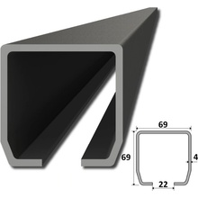 C profil 69x69x4mm, bez povrchové úpravy Délka: 5m