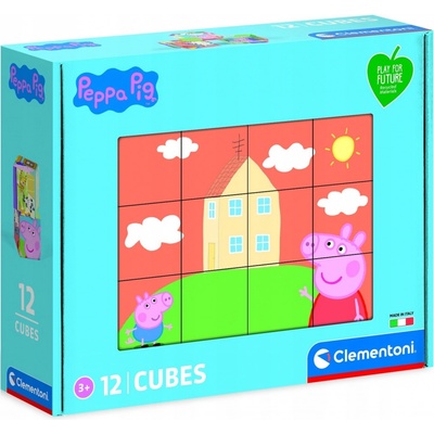 CLEMENTONI Obrázkové kostky Prasátko Peppa, 12 kostek