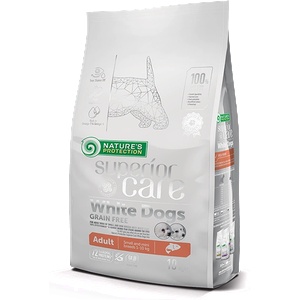 Nature's Protection Nature`s Protection White dogs Grain Free Salmon Adult Small and Mini Breed за израснали кучета от дребни породи с бяла козина със сьомга