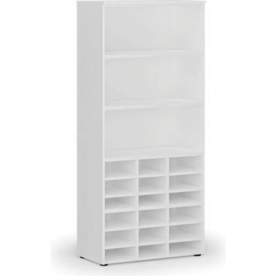 PRIMO Třídící regál WHITE, 800 x 420 x 1781 mm, 18 přihrádek, bílý