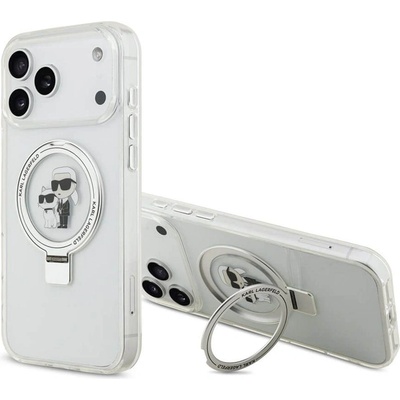 KARL LAGERFELD Magsafe Калъф за iPhone 17 Pro Max, Karl Lagerfeld Ringstand Karl & Choupette Case, Прозрачен (KLHMP17XHMRSKCH)