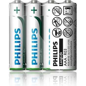 Image 1 of Philips Батерии цинкови Philips Long Life AAA, 1.5V, 4 бр (R03L4F)