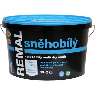 Remal Snehobiely Tónovateľná interiérová maliarska farba, biela - belosť 96% 15kg