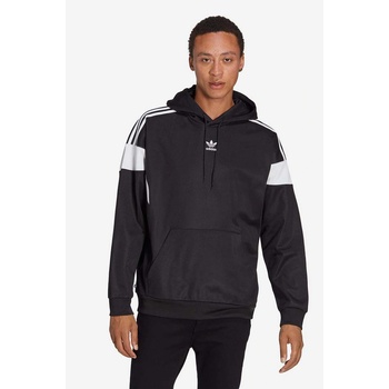 Adidas Суичър adidas Originals Adicolor Classics Cut Line Hoodie в черно с качулка с десен (HS2065)