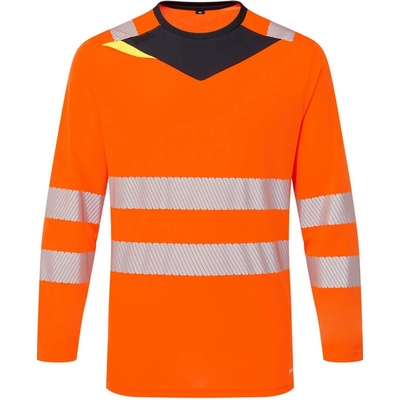 Portwest tričko DX416 Hi-Vis dlouhý rukáv vystražné oranžová černá 2XL – Sleviste.cz