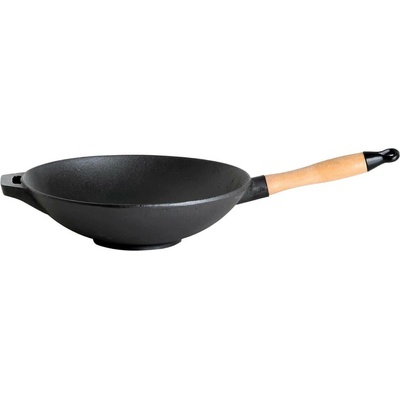 ALLGRILL Litinová WOK pánev 30 cm, s dřevěnou rukojetí PWI 4531