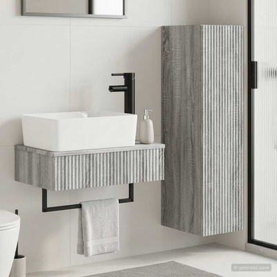 vidaXL Комплект мебели за баня 2 бр. Сив Сонома 33 x 34, 5 x 100 см (3406109)