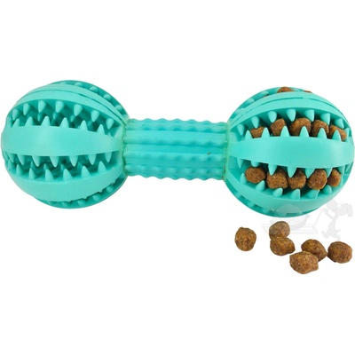Uniq Pets dentální mátová činka na pamlsky tyrkysová 13,5 cm