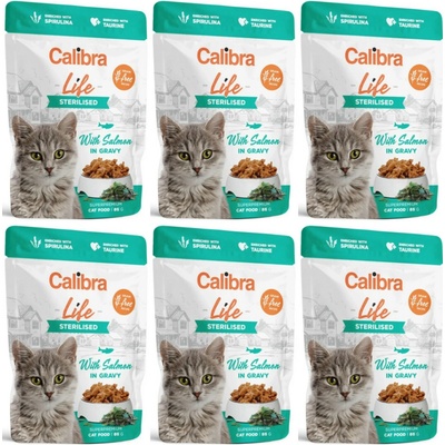 Calibra Life Sterilised Adult Salmon gravy 6 x 85 g