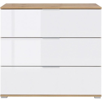 Bogdan Furniture Europe Скрин Zele KOM3S-E20, дъб вотан/бял лак