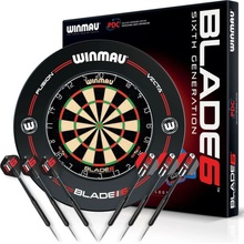 Winmau Blade 6, sivý surround, 2 sety šípok, štartovacia čiara