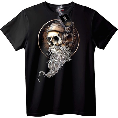 NOONEBRAND Тениска Skull Брадат DJ - L, White