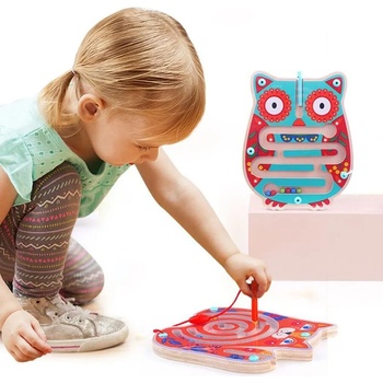 Image 1 of Tooky Toy Дървен лабиринт с топчета - Бухалче - Tooky Toy