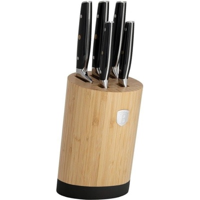 Berlingerhaus Sada nožů se stojanem BAMBOO 6 ks Black Silver Collection