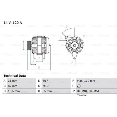 Alternátor BOSCH 0 986 038 180