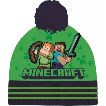 detská zimná čiapka s brmbolcom Minecraft