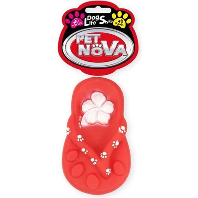 Pet Nova Dog Life Style Žabky „japonská“ psí hračka 15 cm červená