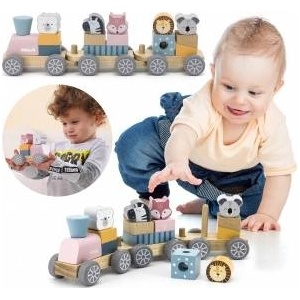 Vigan Viga Wooden queue with carriages and pets to keep up PolarB Montessori