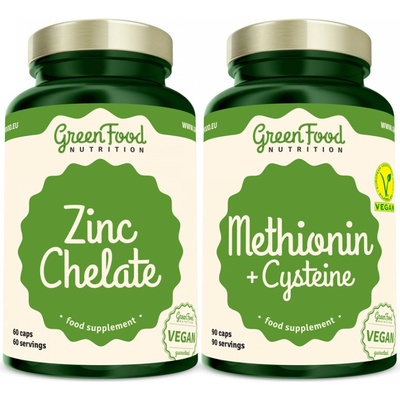 Greenfood Nutrition Methionin + Cysteine 90 kapslí + Zinc Chelate 60 kapslí