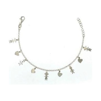 INFINITYSILVER Strieborný detský náramok dievča chlapec srdce 18103915+