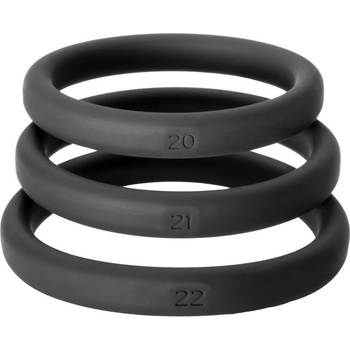 Image 1 of Perfect Fit Brand Комплект черни пенис рингове с диаметър 51, 53 и 56мм