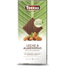 Torras Mliečna čokoláda so stéviou a mandľami 125 g