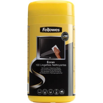 Image 1 of Fellowes Почистваща кърпичка за екрани Fellowes, 100 броя в туба (2075160053)