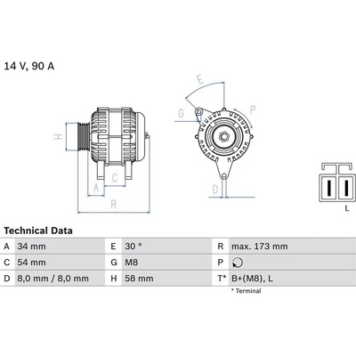 BOSCH 0 986 049 191 generátor (0986049191)