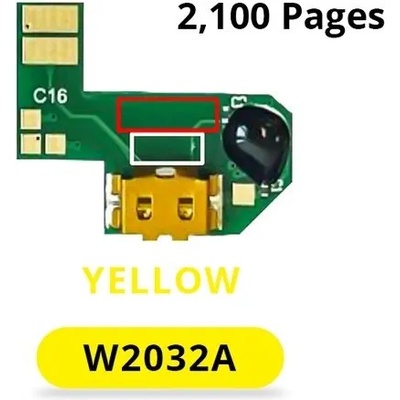 Compatible Ресет чип W2032A, HP 415A (415A) Yellow - 2.1k (W2032A-CHIP)