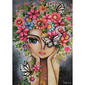 Magnolia - Puzzle Lady with Flowers - Romi Lerda Special Edition - 1 000 piese