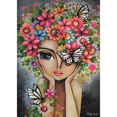 Magnolia - Puzzle Lady with Flowers - Romi Lerda Special Edition - 1 000 piese
