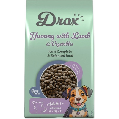 Granule pro psy Drax Adult s jehněčím a se zeleninou 10 kg