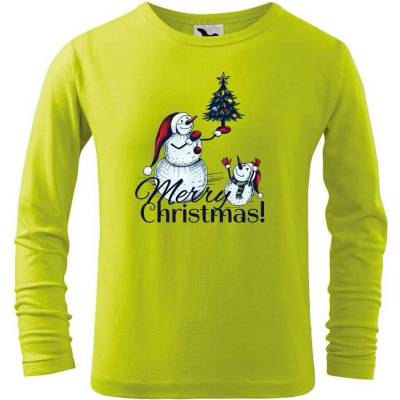 Dobrý triko Dětské bavlněné triko Merry Christmas! Limetková