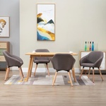vidaXL Трапезни столове, 4 бр, таупе, плат (278416)