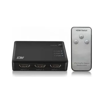 Image 1 of ActiveJet Суич ACT AC7845, 3 портов HDMI, 4K@60Hz, USB, Дистанционно, Черен, EWENT-ACT-SPLIT-AC7845