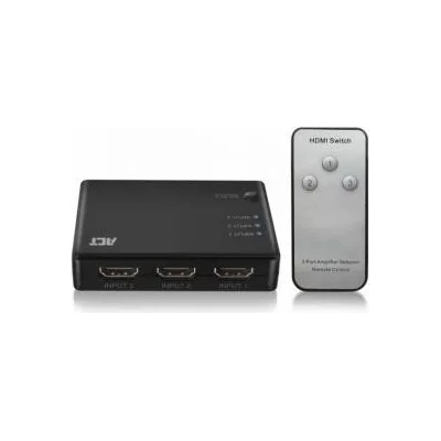 ActiveJet Суич ACT AC7845, 3 портов HDMI, 4K@60Hz, USB, Дистанционно, Черен, EWENT-ACT-SPLIT-AC7845