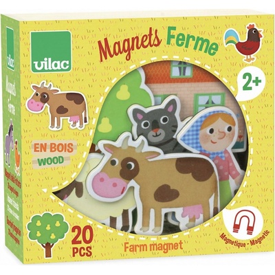 Vilac Dřevěné magnetky farma 20ks