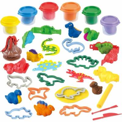 Playgo Plastelína dinosaurus set 6x56g
