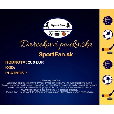 Darčeková poukážka 200 EUR / Darčekový poukaz 200 EUR