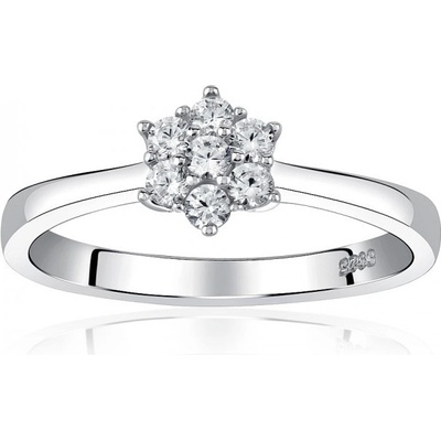 SILVEGO strieborný prsteň FLORA so Swarovski Zirconia JJJR2338SW