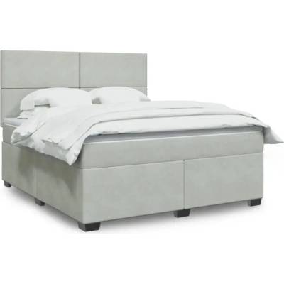 vidaXL 11461.3293272 Boxspring postel s matrací světle šedá samet