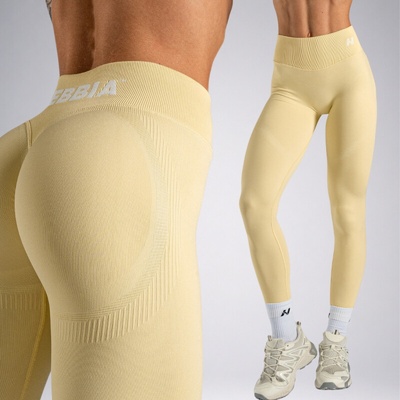 Tvarujúce push-up legíny s vysokým pásom ICE CREAM 888 yellow NEBBIA