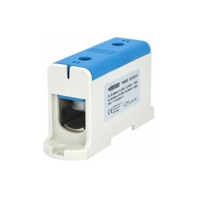 Pollmann Elektrotechnik 1006638 Svorka univerzální UK 240/1 N, 425A, 1pól., AL/CU, krytá, modrá, na panel