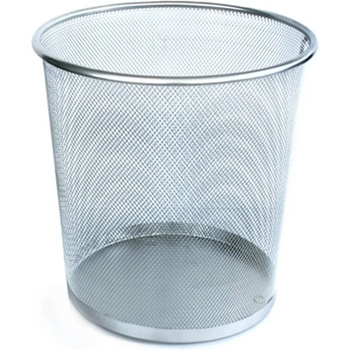 Image 1 of 13 л метално сребристо сиво плетено кошче за боклук подходящо за офис (hc-98721)