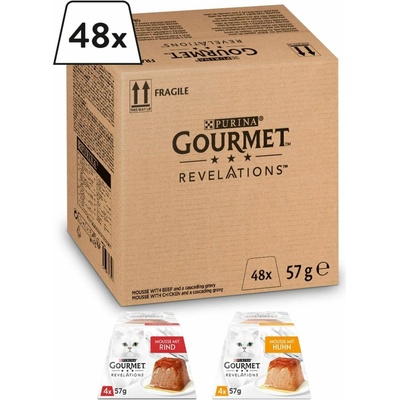 Gourmet Revelations Mousse Cat hovězí a kuřecí 48 x 57 g