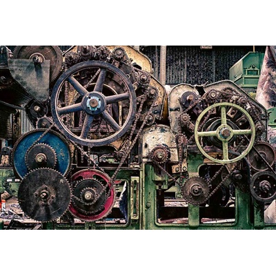 DIMEX ART Флизелинов фототапет зъбни колела 375 x 250 см